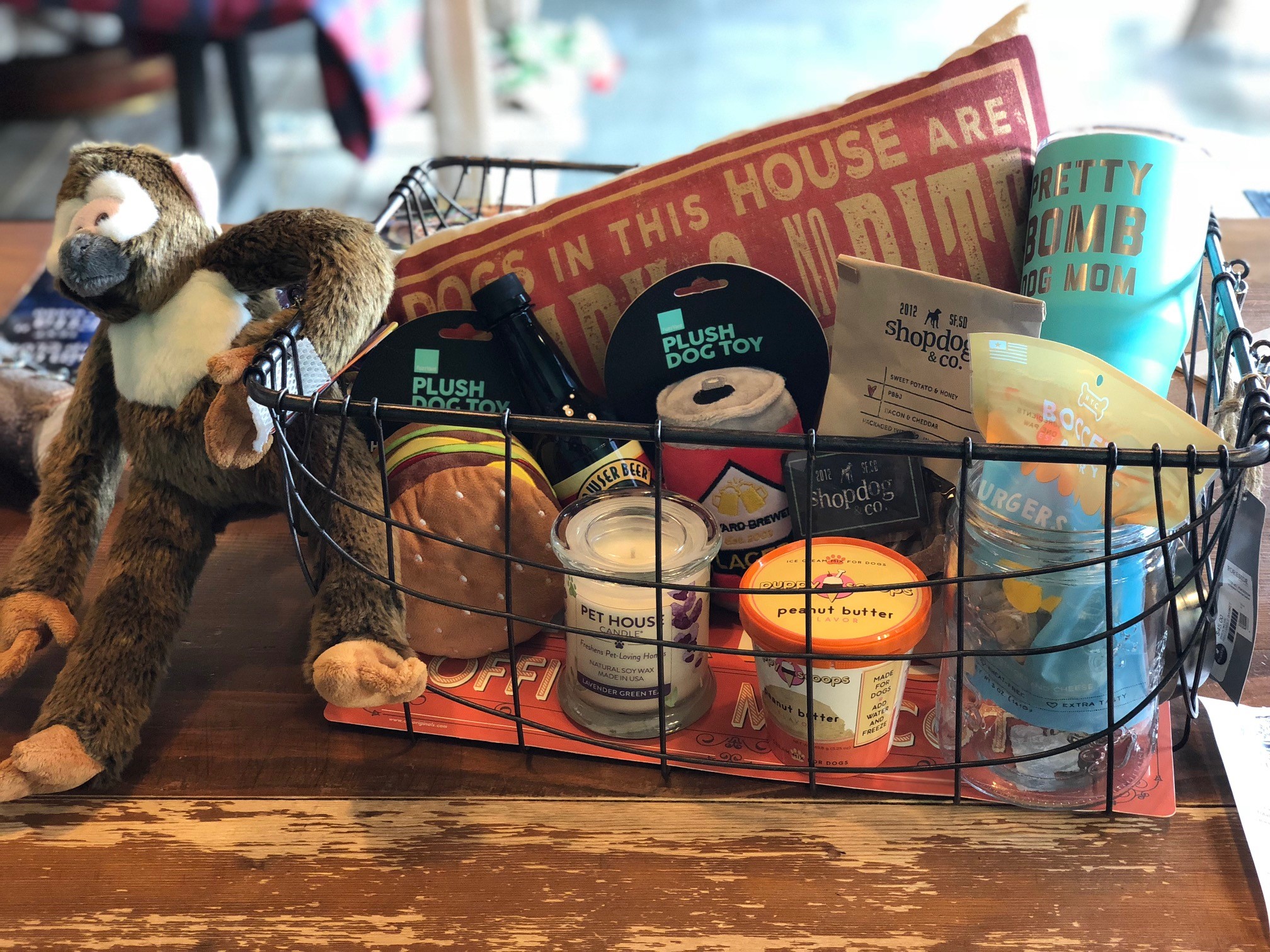 shop dog pet gift basket prize