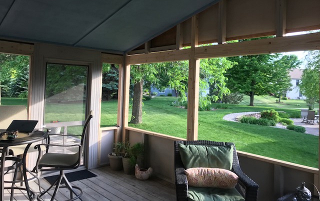 Enclosed porch before installing Scenix Porch Windows