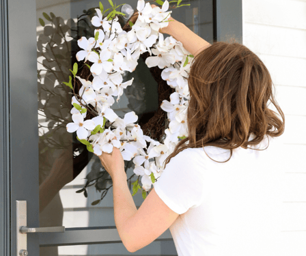 Hanging a Wreath 