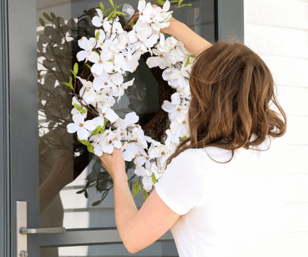 Hanging a Wreath 